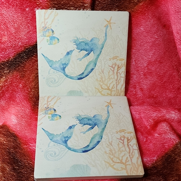 Thirstystone 2 Piece Under The Sea Mermaid Coaster Set - Picture 2 of 8